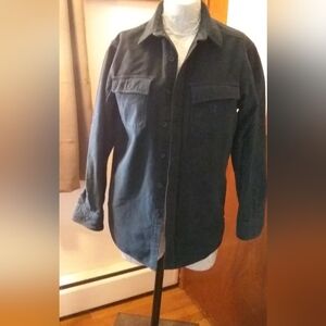 L.L. Bean Chamois Cloth Dark Blue Long Sleeve Button Down Mens Sz M